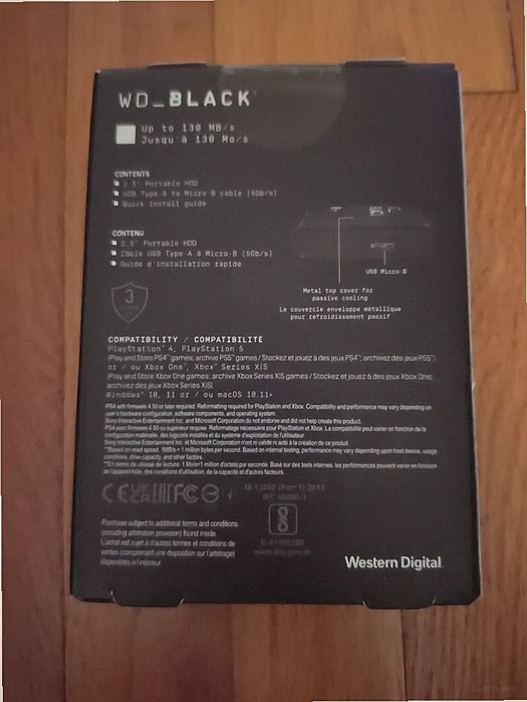 WD_BLACK 5TB P10 Game Drive Portable Hard Drive For PS4 PS5 And XBOX