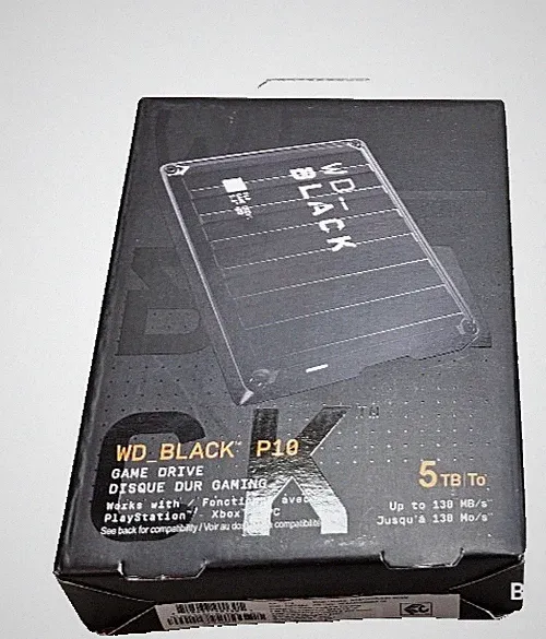 WD_BLACK 5TB P10 Portable Gaming External HDD WDBA3A0050BBK PS5 Compatible