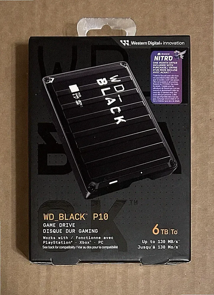 WD BLACK 6TB P10 Game Drive Portable External Hard Drive Xbox USB 3.2 w Case