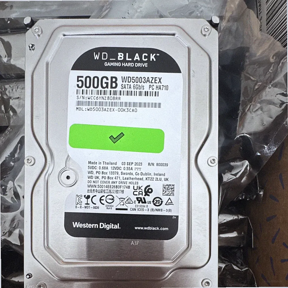 Western Digital WD Black 500GB 3.5" SATA 6Gb/s 7200RPM Internal HDD WD5003AZEX